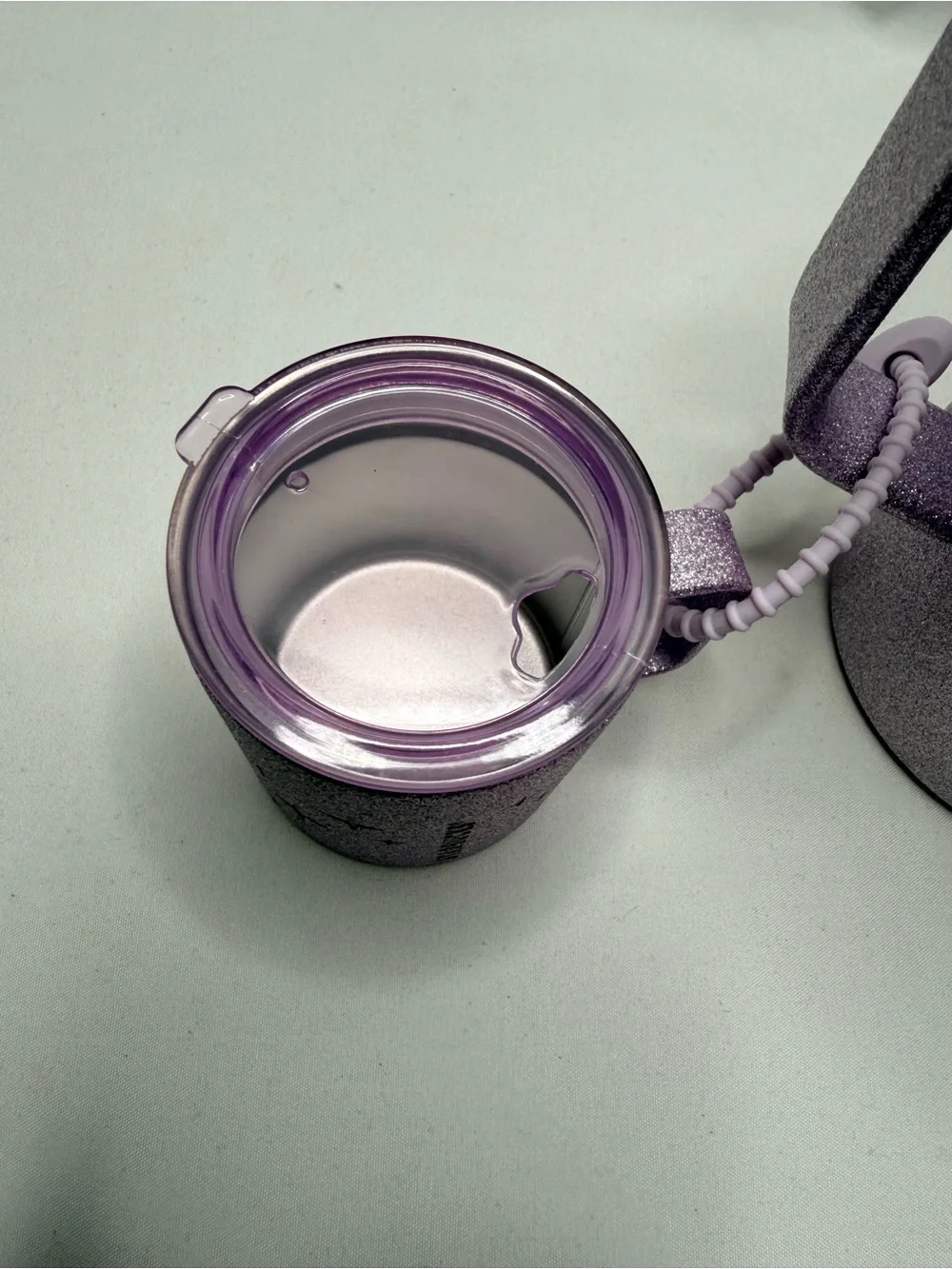 NWT Starbucks Purple Glitter Galaxy Tumbler 660ml Set with Mini Mug Keyring